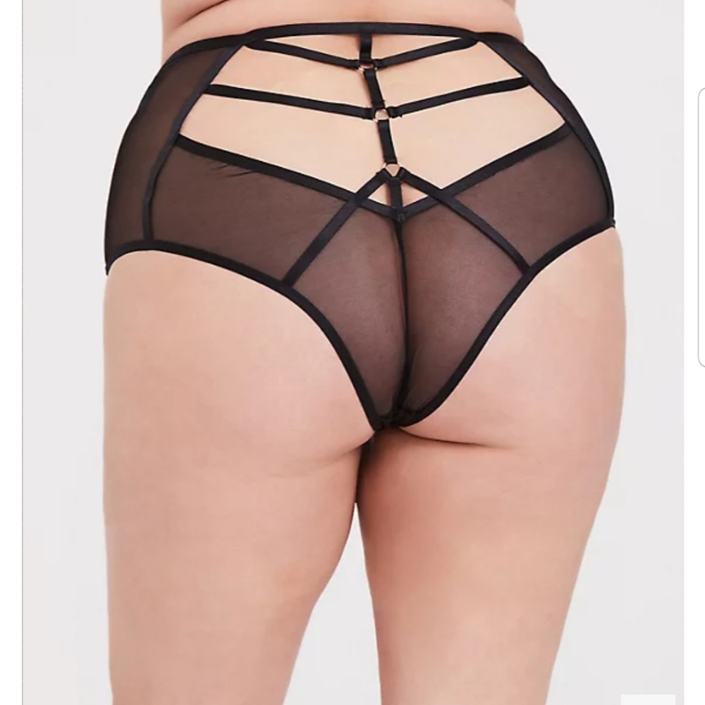 Torrid Black Lace High Waist Harness Panty